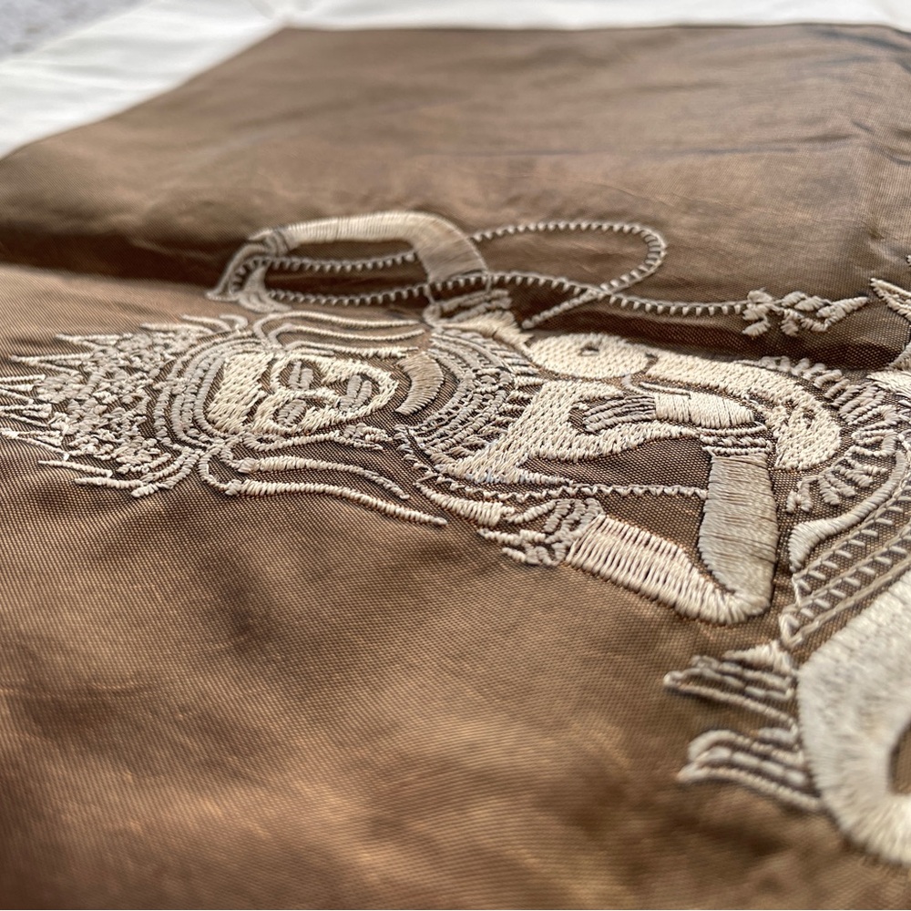 Cambodian Apsara Dancer Celestial Art - Set of 2 Brown Embroidered Pillow Cases - Picture 4 of 15